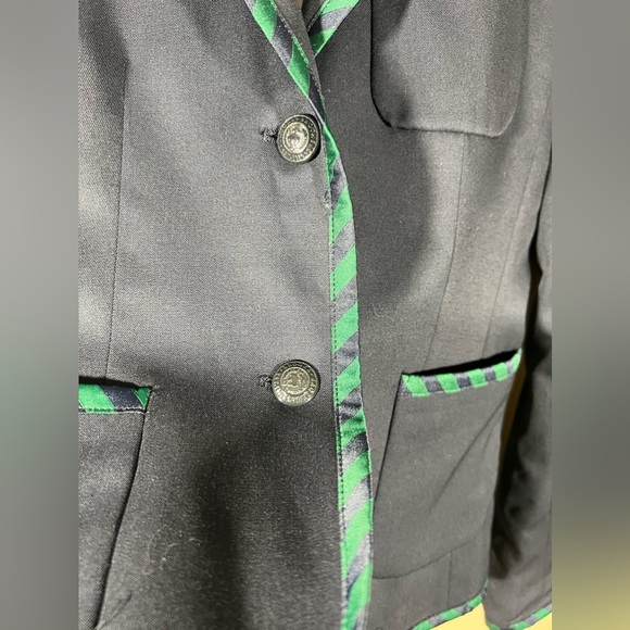 ❌SOLD❌Brooks Brothers Red Fleece Women 2 Button Blazer Green Navy Trim Sz 0 - Picture 4 of 10